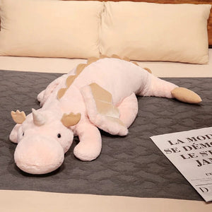 Planet Gates Pink Dragon / about 120-130cm 1pc 70-150cm Giant White Dragon Plush Toy With Unicorn Horn Flying Wings Dragons Dinos Hug Throw Pillow Dinos Nap Sleeping Gift