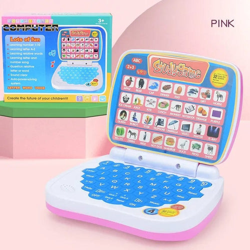 Planet Gates Pink English Learning Small Laptop Toy for Kids. Boys and Girls Computer for Aphabet ABC.Numbers.Words.Spelling.Maths.Music