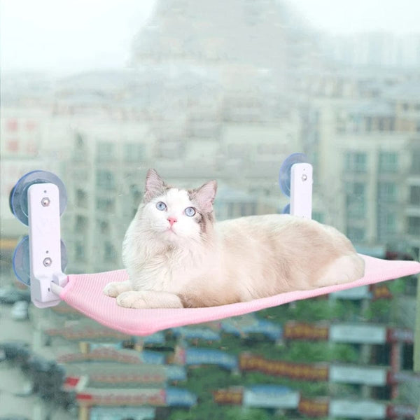 Planet Gates Pink Foldable Cat Window Perch Cordless Cat Window Hammock with 4 Strong Suction Cups Windowsill Cat Beds Seat for Indoor Cats Inside
