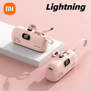 Planet Gates Pink For iPhone / 10000mAh Xiaomi Mijia 30000mAh Mini Portable Power Bank Capsule Mobile Power Supply Emergency External Battery Fast Charger For iPhone 16