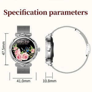 Planet Gates Pink For Xiaomi Android Fashion Women Smart Watch 360*360 HD Screen Heart Rate Custom Dial Watch Voice Calling SmartWatches 2024 New
