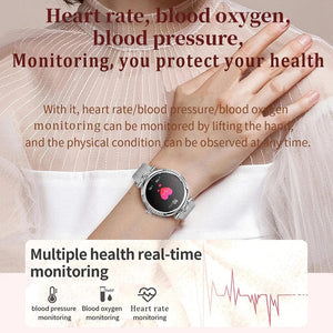 Planet Gates Pink For Xiaomi Android Fashion Women Smart Watch 360*360 HD Screen Heart Rate Custom Dial Watch Voice Calling SmartWatches 2024 New