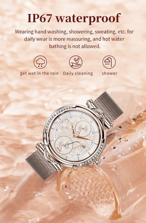 Planet Gates Pink For Xiaomi Android Fashion Women Smart Watch 360*360 HD Screen Heart Rate Custom Dial Watch Voice Calling SmartWatches 2024 New