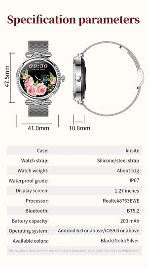 Planet Gates Pink For Xiaomi Android Fashion Women Smart Watch 360*360 HD Screen Heart Rate Custom Dial Watch Voice Calling SmartWatches 2024 New