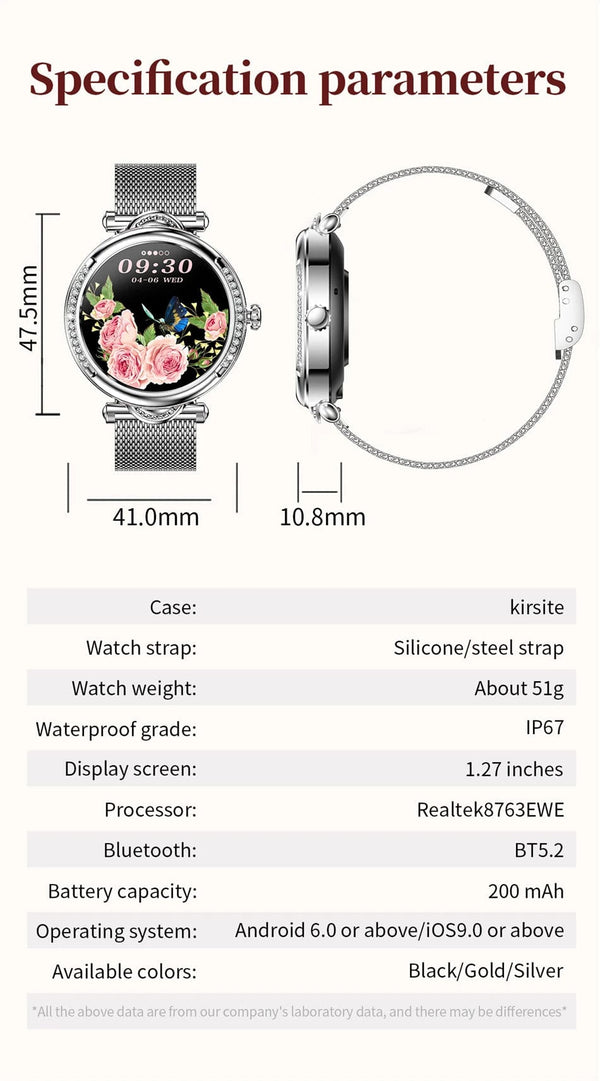 Planet Gates Pink For Xiaomi Android Fashion Women Smart Watch 360*360 HD Screen Heart Rate Custom Dial Watch Voice Calling SmartWatches 2024 New