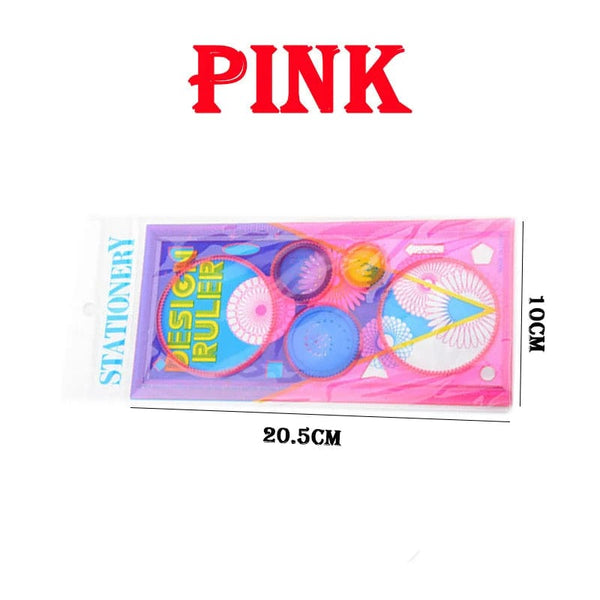 Planet Gates Pink Geometry Spirograph Drawing Stencils Set Painting Template Art Crafts Creative Kids Educational Toy Variety of Flowers Ruler
