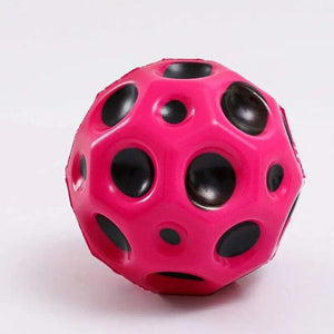 Planet Gates Pink High Resilience Hole Ball Soft Bouncy Ball Anti-fall Moon Shape Porous Bouncy Ball Kids Indoor Outdoor Game Toy Ergonomic Design