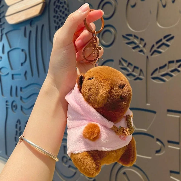 Planet Gates Pink-Hoodie B Cute Small Size Capybara Plush Toy With Wings Hoodie Simulation Capybara Doll Fluffty Toy Birthday Gifts