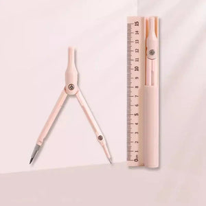 Planet Gates pink Kawaii 3 in 1 Compass Geometry Set with Ruler Pencil Multifunctional School Drawing Compass Math Geometry Tool Korean Stationery