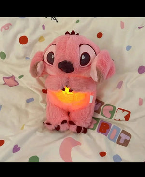 Planet Gates pink Kawaii Stitch Plush Doll Baby Sleeping Companion Sound Soothing Musical  Kawaii With Air Bag and Light Doll Breathing Toys Gifts