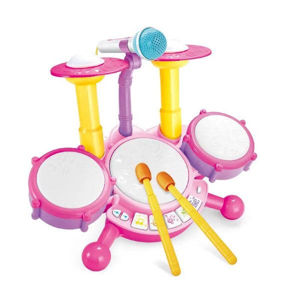 Planet Gates pink Kids Drum Set Toddlers 1-3 Musical Baby Educational Instruments Toys for Toddlers Girl Microphone Learning Activities Gifts