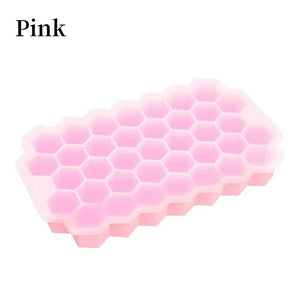 Planet Gates Pink Large-capacity Ice Trays Silicone Mold Reusable Honeycomb Ice Cube Maker Food Grade Ice Maker with Lids Popsicle Mould Ice Mold
