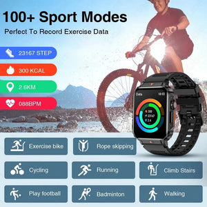Planet Gates Pink LIGE Smartwatch 1.95 Inch Screen Health Monitoring Watches IP68 Waterproof Sport Fitness Smart Watch For Men Women Reloj Hombre