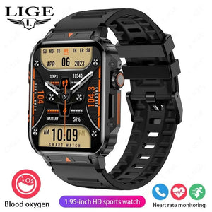 Planet Gates Pink LIGE Smartwatch 1.95 Inch Screen Health Monitoring Watches IP68 Waterproof Sport Fitness Smart Watch For Men Women Reloj Hombre