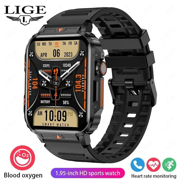 Planet Gates Pink LIGE Smartwatch 1.95 Inch Screen Health Monitoring Watches IP68 Waterproof Sport Fitness Smart Watch For Men Women Reloj Hombre