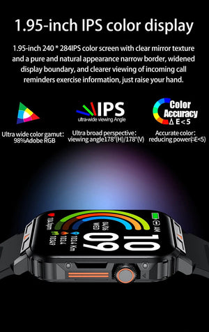 Planet Gates Pink LIGE Smartwatch 1.95 Inch Screen Health Monitoring Watches IP68 Waterproof Sport Fitness Smart Watch For Men Women Reloj Hombre