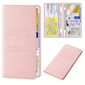 Planet Gates Pink / Long Car Registration & Insurance Card Holder For Men And Women, Auto Glove Box Organizer Document Wallet Faux Leather Manual Folder