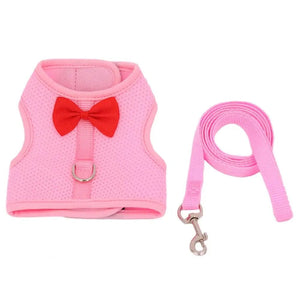 Planet Gates Pink / M 1 Set Pet Rabbit Harness Training Traction Leash Stylish Bow Decoration Small Pets Rabbit Traction Harness for Outdoor Walking
