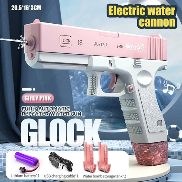 Planet Gates Pink-Magazine plate Electric Water Gun Toys Bursts Children's High-pressure Strong Charging Energy Water Automatic Water Spray Children's Toy Guns