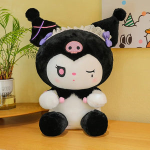 Planet Gates pink maid / 25cm 25/50cm Sanrio Dark Devil Kuromi Doll Plush Toy Cute Girl Cloth Doll Large Plushies Pillow Children's Birthday Gift
