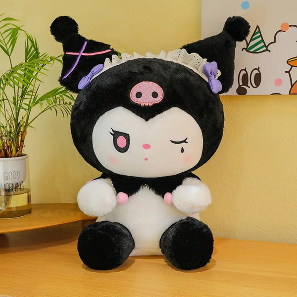 Planet Gates pink maid / 25cm 25/50cm Sanrio Dark Devil Kuromi Doll Plush Toy Cute Girl Cloth Doll Large Plushies Pillow Children's Birthday Gift