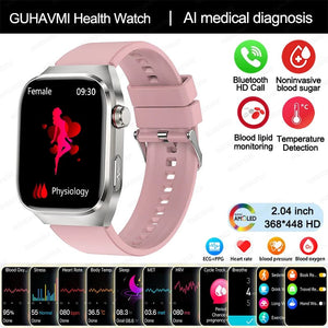 Planet Gates Pink / Medical grade 2024 New Uric Acid Blood Fat Smartwatch ECG Blood Glucose Heart Rate Blood Pressure Health Monitoring Smart Watch For HUAWEI IOS