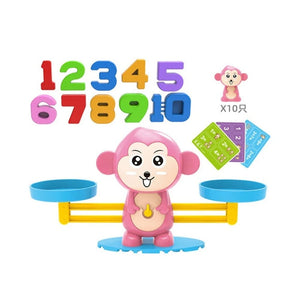 Planet Gates Pink Monkey Montessori Math Toy Monkey Balance Baby Montessori Educational Games Number Toy Educational Learning Toys Teaching Material
