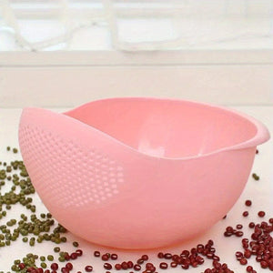 Planet Gates pink / Plastic 1pc, Plastic Rice Washing Bowl With Strainer - Efficiently Wash Small Grains And Kitchen Gadgets