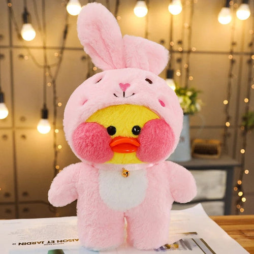 Planet Gates Pink rabbit / 30CM 30cm Kawaii LaLafanfan Transformed Panda Yellow Duck Plush Stuffed Soothing Toys Soft Animal Dolls For Girl Kids Birthday Gifts