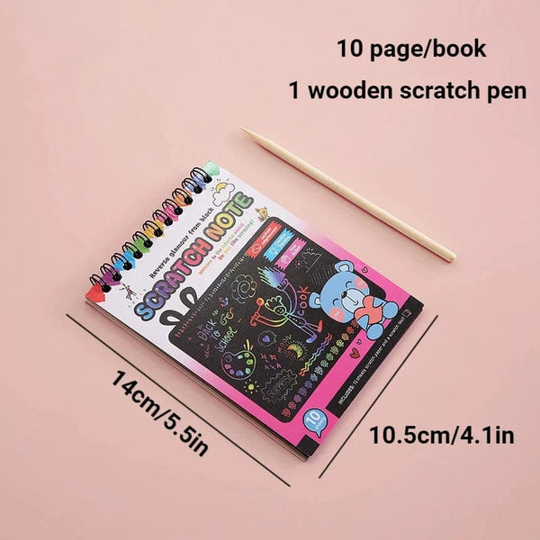Planet Gates Pink Rainbow Magic Scratch Off Paper Set for Kids Arts Scraping Painting Toy Children DIY Graffiti Book Montessori Educational Toys