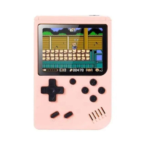 Planet Gates Pink Retro Portable Mini Handheld Video Game Console 8 Bit 3.0 Inch Color LCD Kids Color Game Player Built in 500 Games