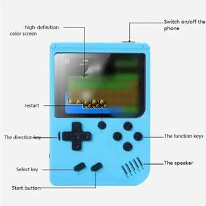 Planet Gates Pink Retro Portable Mini Handheld Video Game Console 8 Bit 3.0 Inch Color LCD Kids Color Game Player Built in 500 Games