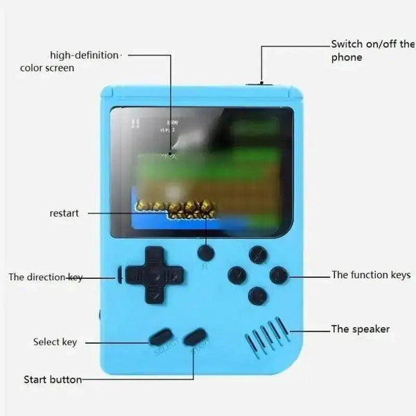 Planet Gates Pink Retro Portable Mini Handheld Video Game Console 8 Bit 3.0 Inch Color LCD Kids Color Game Player Built in 500 Games