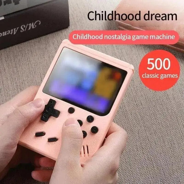 Planet Gates Pink Retro Portable Mini Handheld Video Game Console 8 Bit 3.0 Inch Color LCD Kids Color Game Player Built in 500 Games