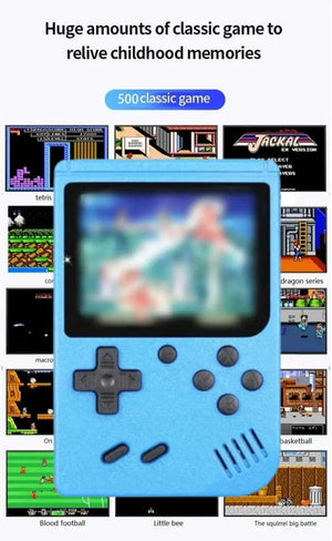 Planet Gates Pink Retro Portable Mini Handheld Video Game Console 8 Bit 3.0 Inch Color LCD Kids Color Game Player Built in 500 Games