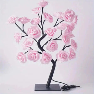 Planet Gates Pink Rose Tree Lamp, Flower Lamp For Valentine's Day Wedding Decor, DIY Branches Night Lights Tree Fairy Lamp For Bedroom Home Decor