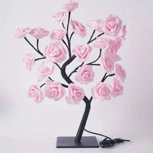 Planet Gates Pink Rose Tree Lamp, Flower Lamp For Valentine's Day Wedding Decor, DIY Branches Night Lights Tree Fairy Lamp For Bedroom Home Decor