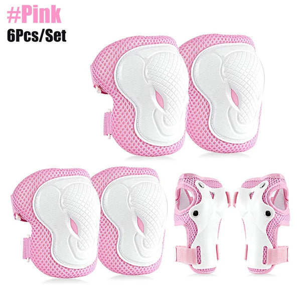 Planet Gates Pink / S-for 2-7 years old GOMOREON Kids/Youth Protective Gear Set, Kids Knee Pads and Elbow Pads Wrist Guard Protector for Scooter, Skateboard, Bicycle