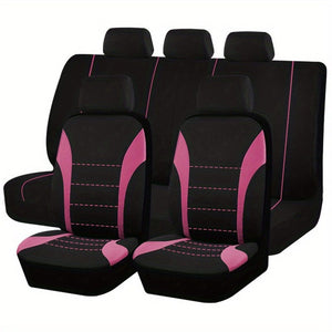 Planet Gates Pink Seat Covers 9pcs Set Car Cushion Auto Accessories Seat Protect Five-Seat Universal Black Gray Blue Red