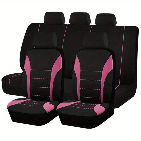 Planet Gates Pink Seat Covers 9pcs Set Car Cushion Auto Accessories Seat Protect Five-Seat Universal Black Gray Blue Red