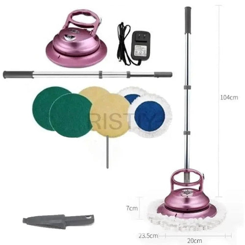 Planet Gates Pink Set / EU Automatic Cleaning Machine Household Wireless Mop Electric Cleaning Machine Wipes Floor Tiles Glass Roof Waxing Artifact