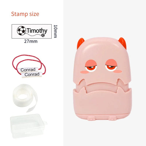 Planet Gates pink shell Custom-Made Baby Name Stamp DIY For Children Name Seal Student Clothes Chapter Not Easy To Fade Security Name Stamp Sticker