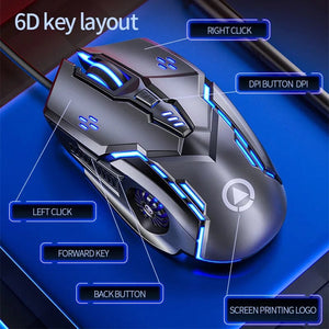 Planet Gates Pink Sound Ergonomic Wired Gaming Mouse RGB Mute Mause LED Backlit 3200dpi 6Button G5 USB Mechanical Mause For PC Laptop Computer Gamer