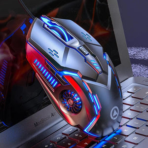 Planet Gates Pink Sound Ergonomic Wired Gaming Mouse RGB Mute Mause LED Backlit 3200dpi 6Button G5 USB Mechanical Mause For PC Laptop Computer Gamer