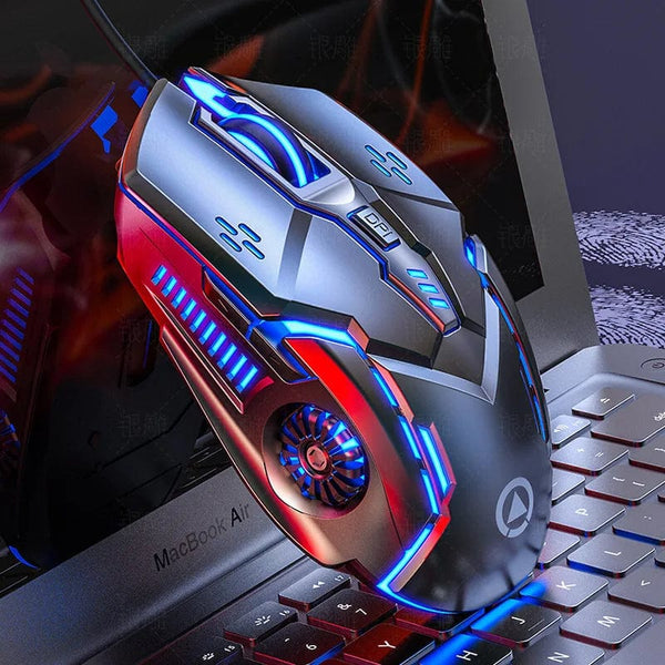 Planet Gates Pink Sound Ergonomic Wired Gaming Mouse RGB Mute Mause LED Backlit 3200dpi 6Button G5 USB Mechanical Mause For PC Laptop Computer Gamer