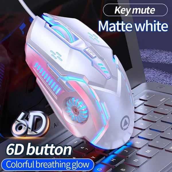 Planet Gates Pink Sound Ergonomic Wired Gaming Mouse RGB Mute Mause LED Backlit 3200dpi 6Button G5 USB Mechanical Mause For PC Laptop Computer Gamer