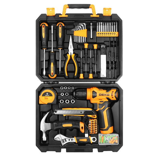Planet Gates Pink / spain DEKO 126Pcs Power Tool Combo Kits with 8V Cordless Drill,10MM 3/8'' Keyless Chuck,Professional Home Household DIY Hand Tool Kits