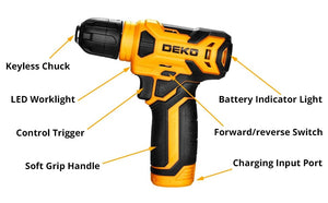 Planet Gates Pink / spain DEKO 126Pcs Power Tool Combo Kits with 8V Cordless Drill,10MM 3/8'' Keyless Chuck,Professional Home Household DIY Hand Tool Kits