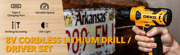 Planet Gates Pink / spain DEKO 126Pcs Power Tool Combo Kits with 8V Cordless Drill,10MM 3/8'' Keyless Chuck,Professional Home Household DIY Hand Tool Kits