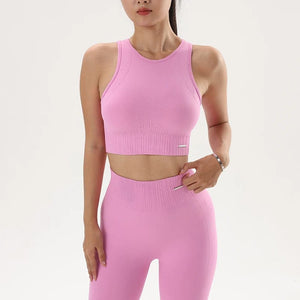 Planet Gates Pink suits / M Yoga Clothing Set Women's High Waisted Leggings and Top Two Piece Seamless Fitness Exercise Clothing Fitness Workout Underwear